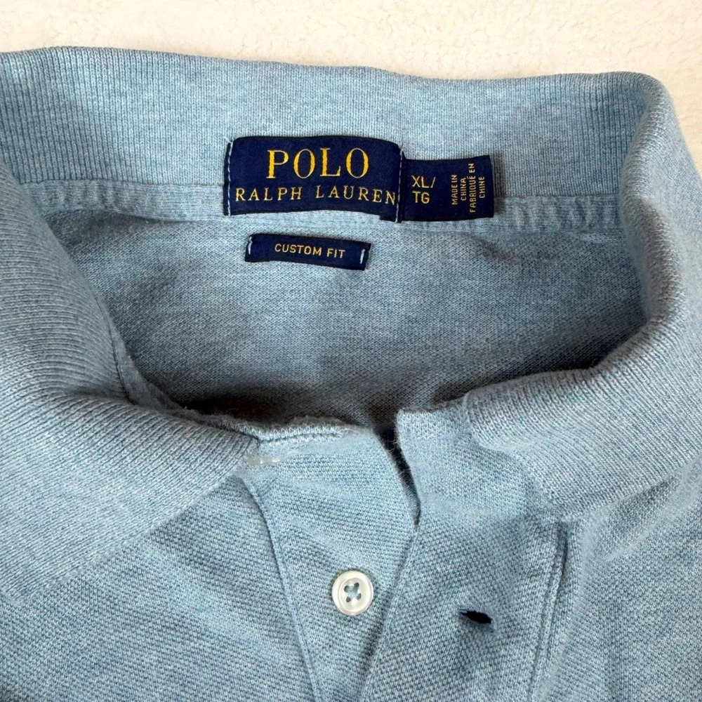 Polo Ralph Lauren Mens XL Custom Fit Short Sleeve Polo Shirt Heather